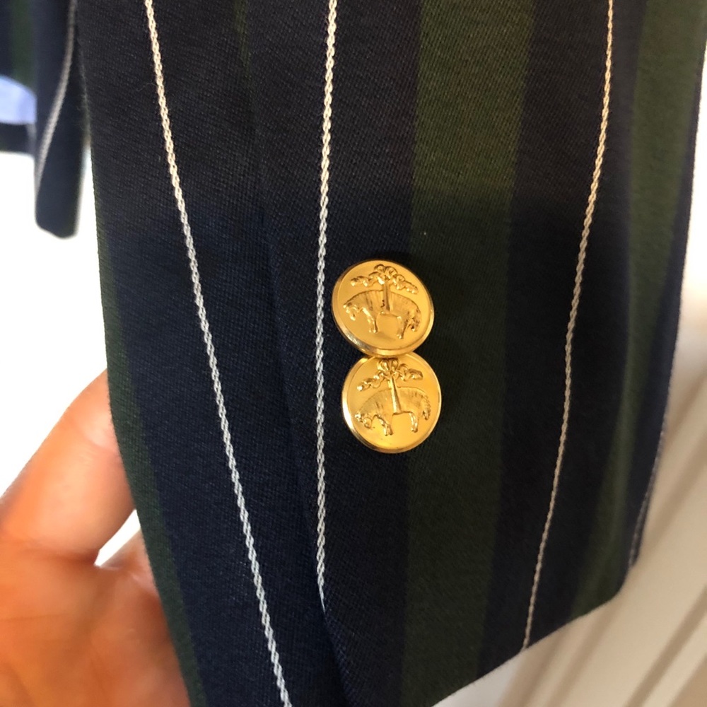 Beautiful Brooks Brothers Navy and Green Blazer - Picture 4 of 6